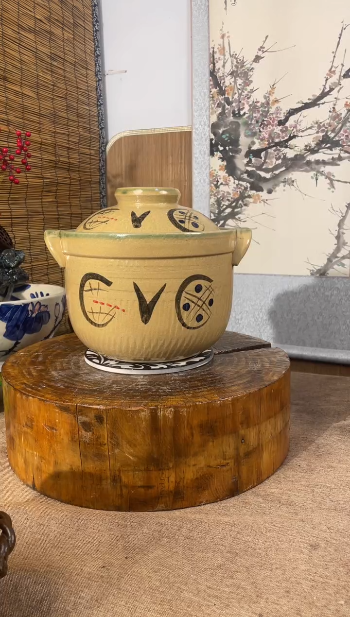 陶土13号链接纯手绘25*18.5*5升大号汤煲带锅垫