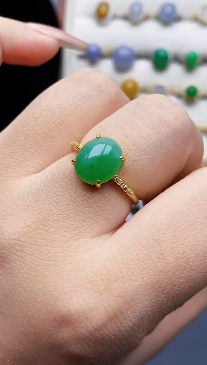 银S925镶嵌戒指翡翠2481