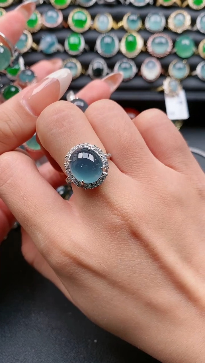 【闪购商品】翡翠戒指银S925镶嵌11111