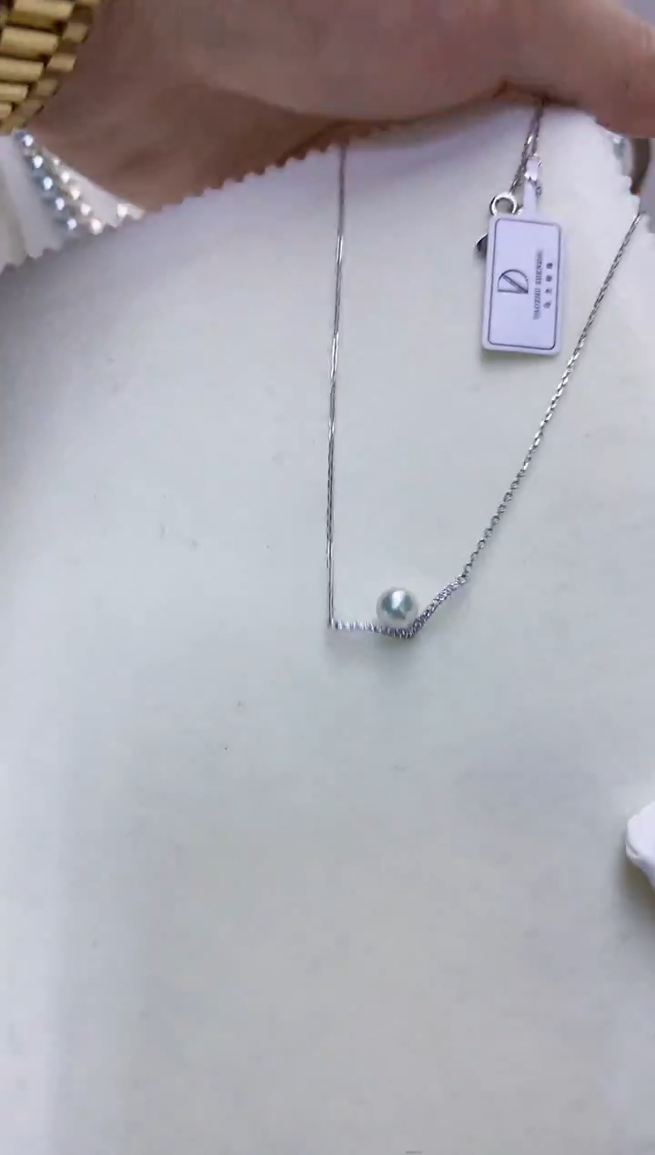 【闪购商品】海水珍珠商品银S925镶嵌设计款套链