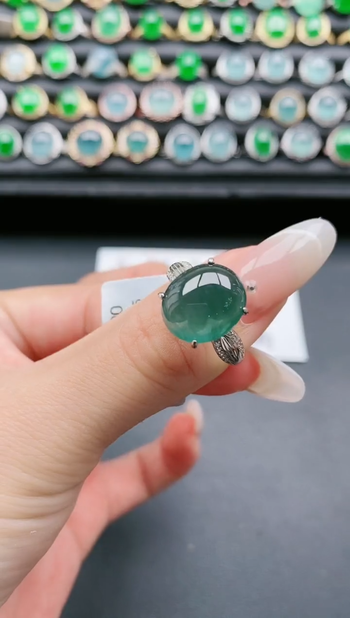 【闪购商品】翡翠戒指银S925镶嵌11111111