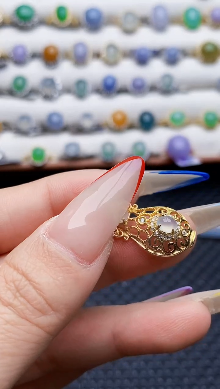 银S925镶嵌戒指翡翠4194