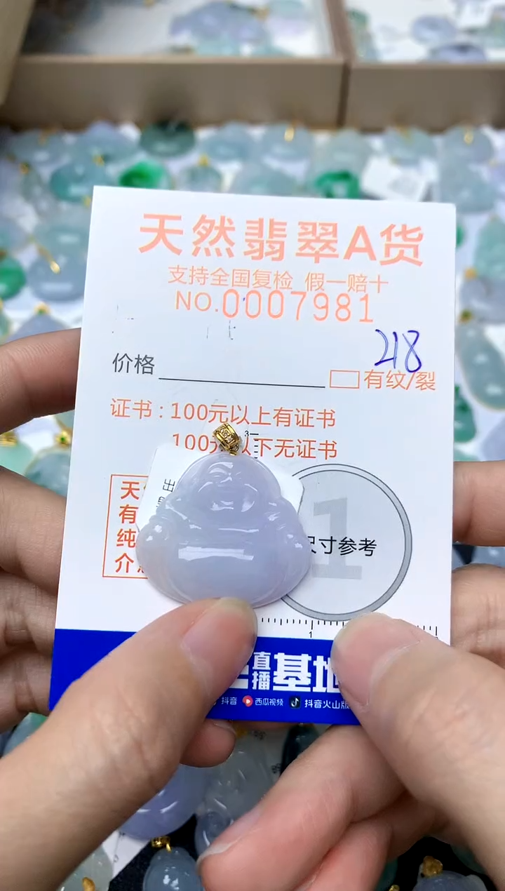 【闪购商品】翡翠颈饰18K金镶嵌218天然A货翡翠