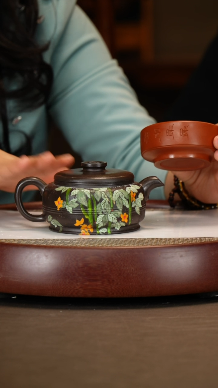 【闪购商品】紫砂茶壶【时顺华】大彬金砂扁韵  320CC