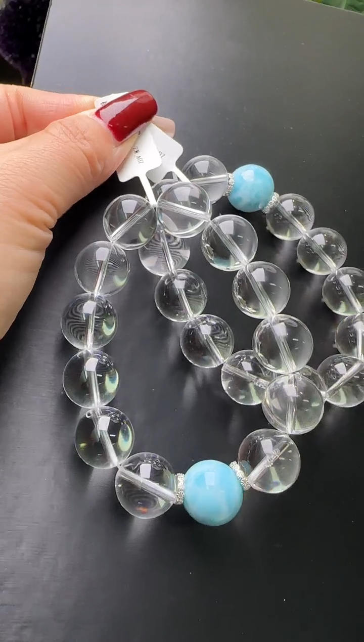 【闪购商品】水晶手串未镶嵌白水晶海洋之心手串多样性发一Z24427
