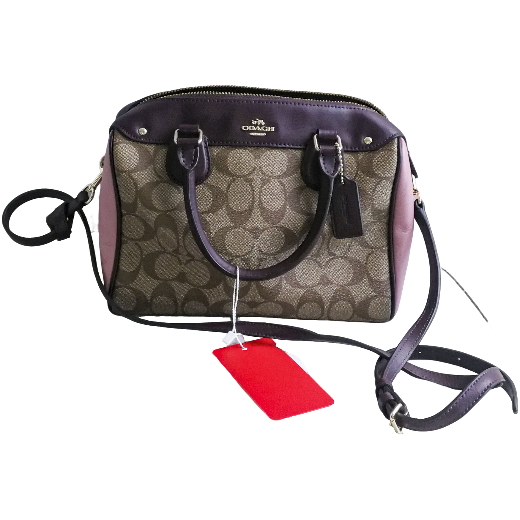 95新  Coach 老花拼粉波士顿包 071409