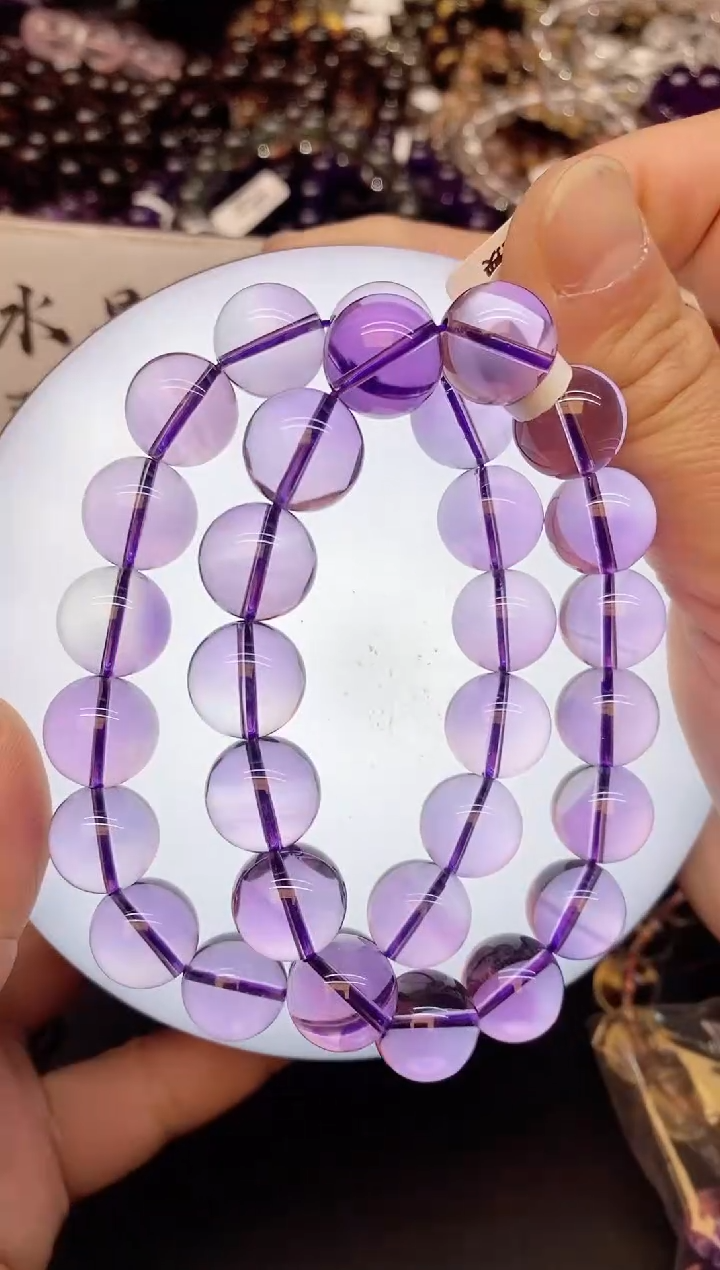 【闪购商品】水晶手串未镶嵌A117 紫水晶 13mm+多样性发其一