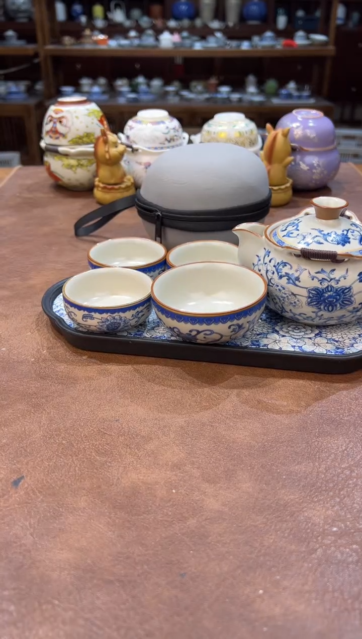 真的很便宜超好看会开片的旅行茶具