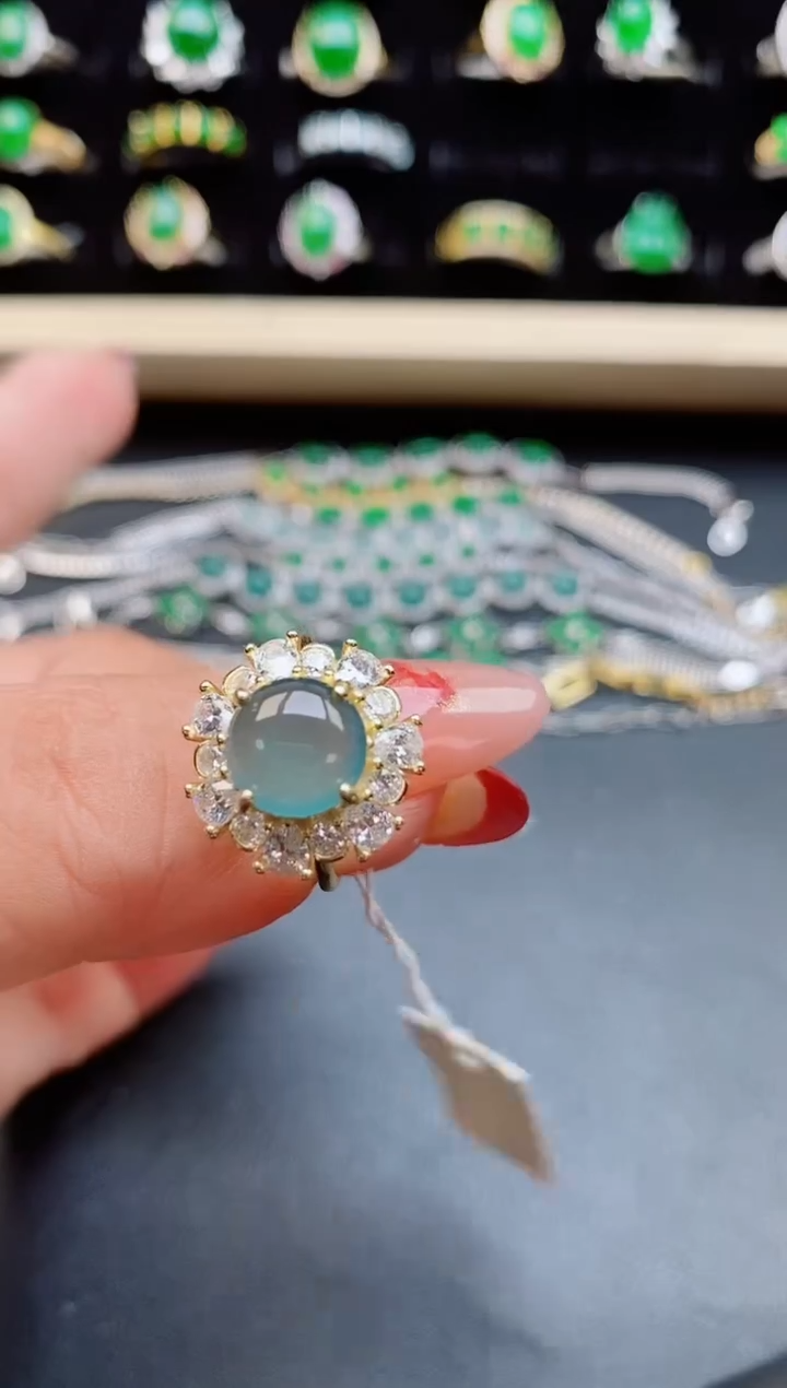 【闪购商品】翡翠戒指银S925镶嵌50850580