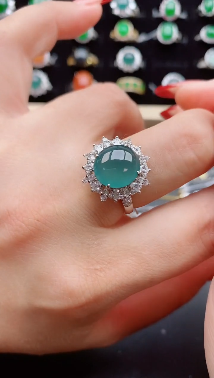 【闪购商品】翡翠戒指银S925镶嵌1321