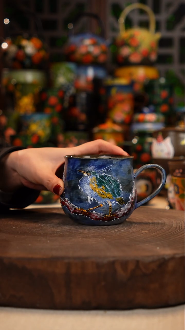紫砂油画手绘釉下彩