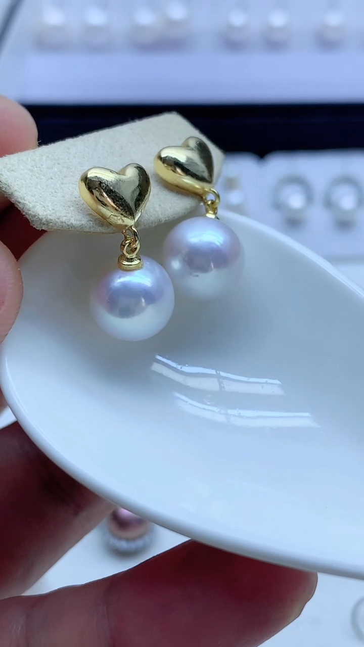未镶嵌淡水珍珠耳饰10-11