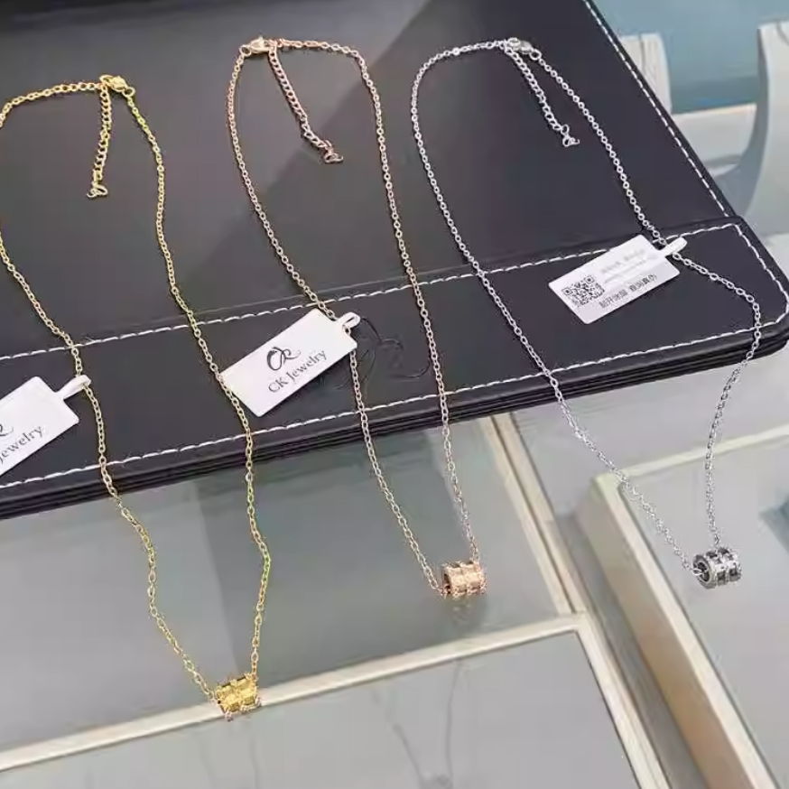 钛钢项链 玫瑰金色  小蛮腰流苏锁骨链 N1237