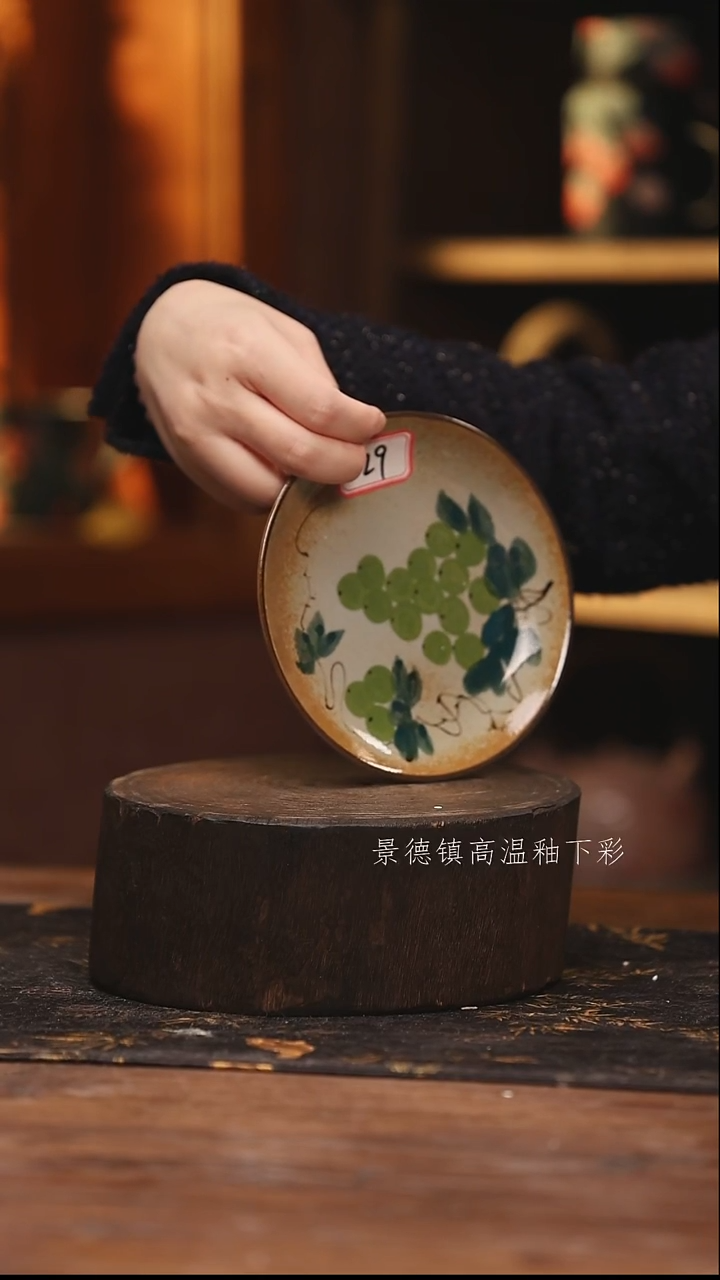 陶瓷景德镇高温釉下手绘陶瓷@L829@