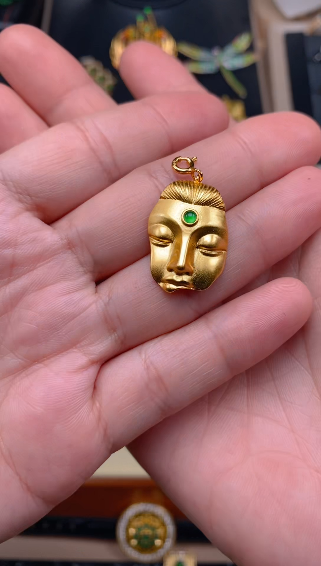 【闪购商品】翡翠吊坠(不含链)银S925镶嵌佛面