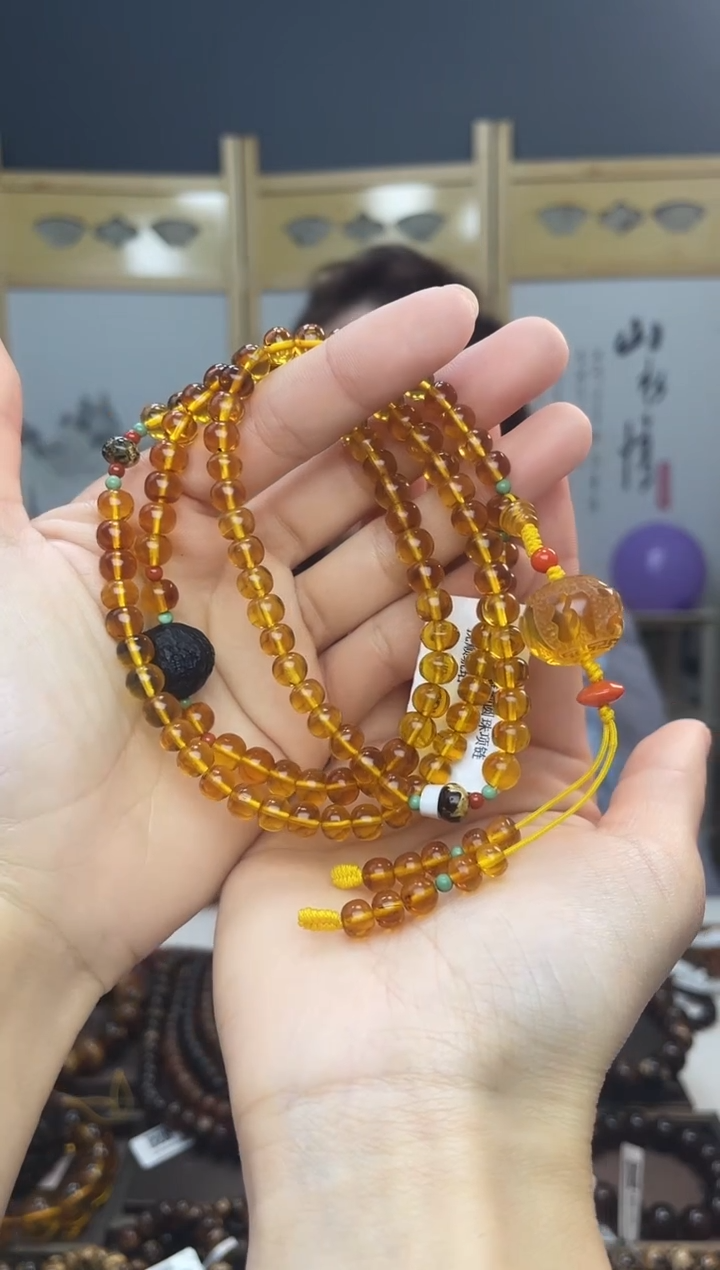 【闪购商品】琥珀裸石未镶嵌金珀设计套链