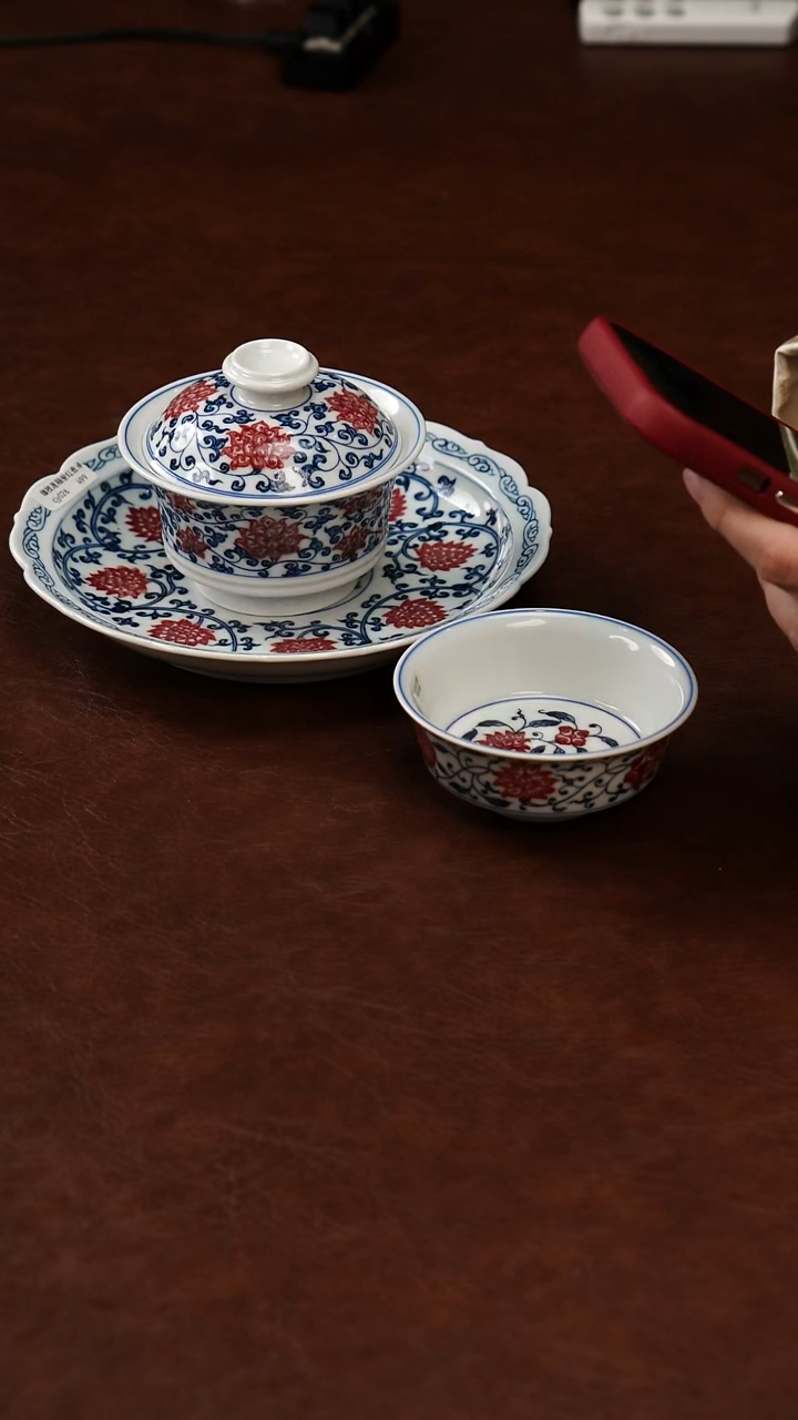 摆件陶景德镇瓷器，青花瓷手绘茶具~