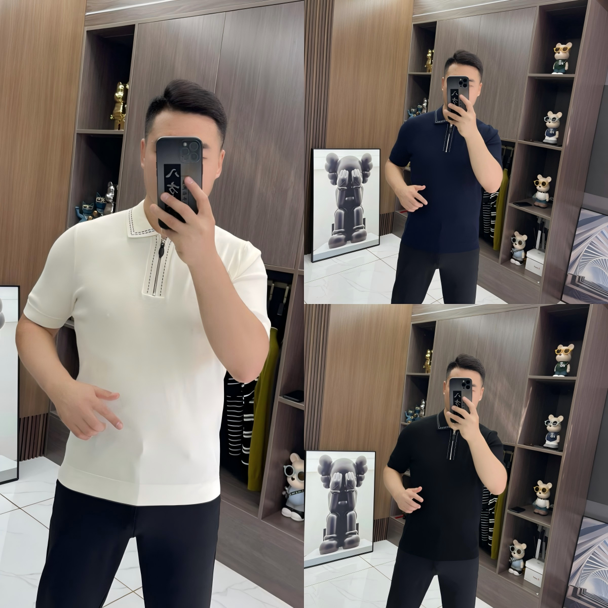 68803秋冬男士翻领t恤常规款休闲修身时尚百搭半袖简约潮流纯色