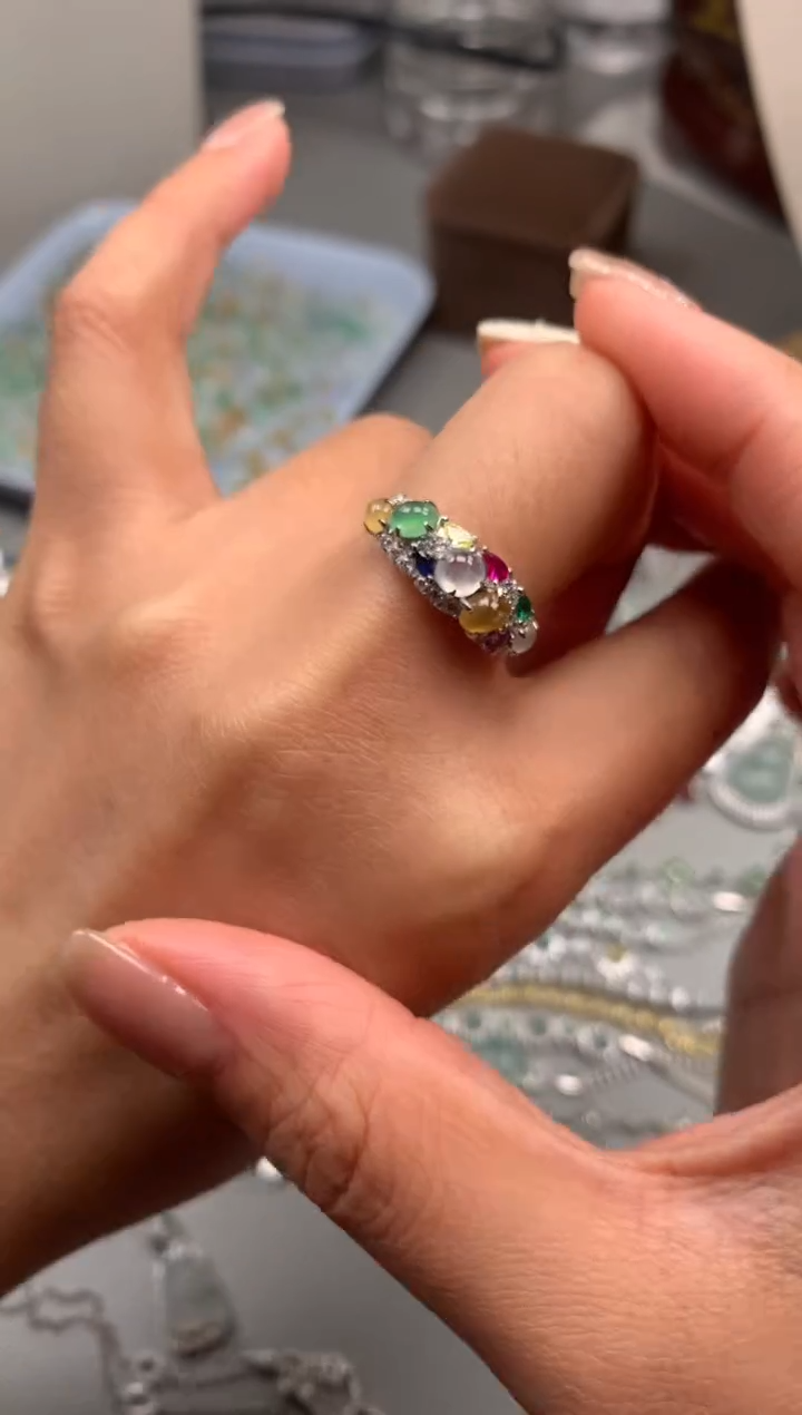 银S925镶嵌戒指翡翠11