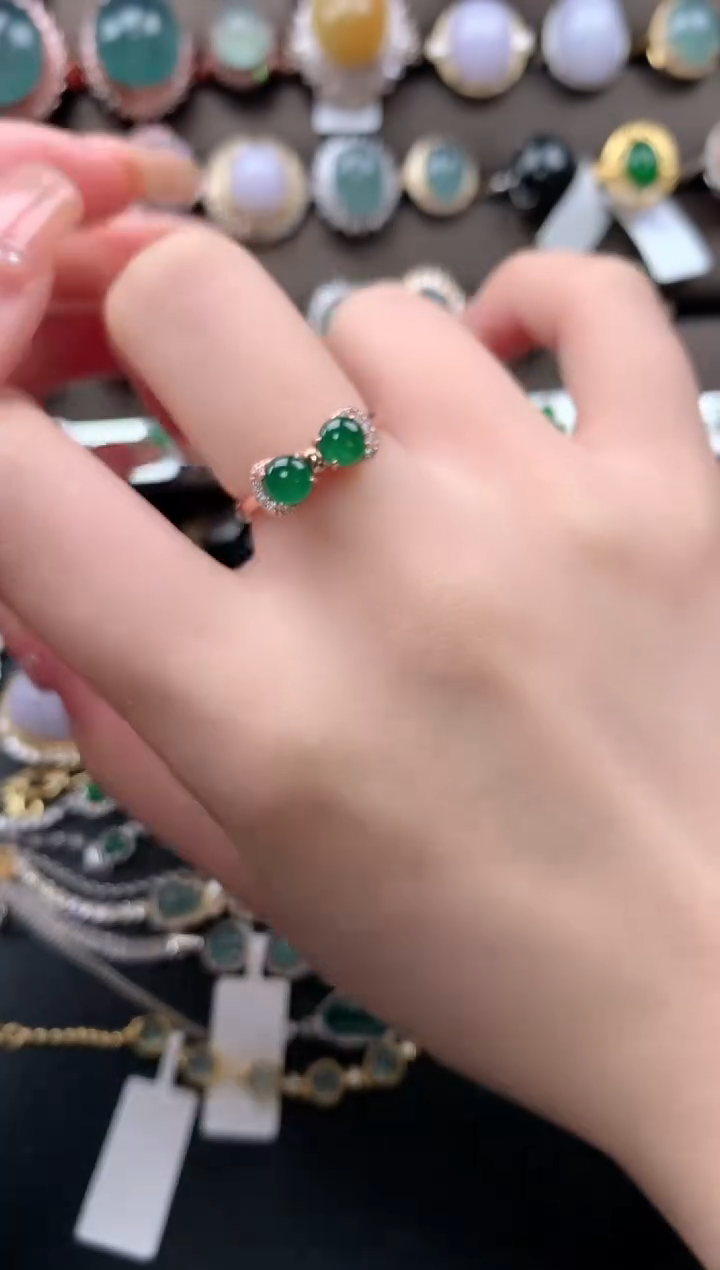 【闪购商品】翡翠戒指银S925镶嵌65114514