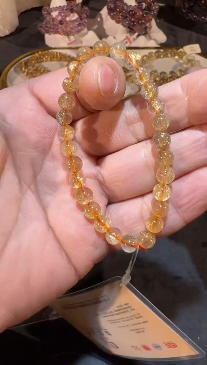 未镶嵌手串发晶SJ-710金发晶