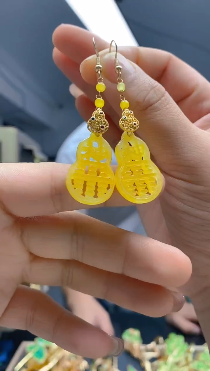 【闪购商品】翡翠耳饰合金405翡翠耳钩