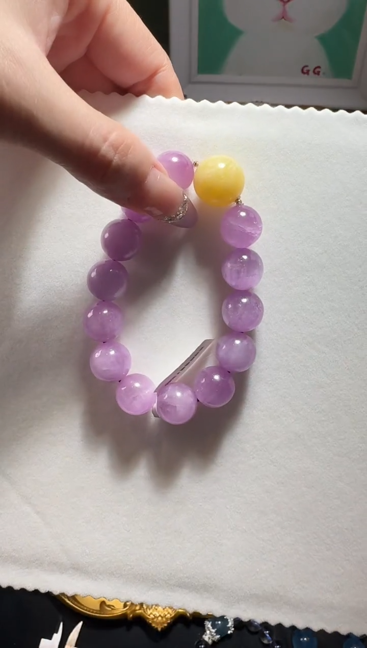 【闪购商品】水晶手串未镶嵌紫锂辉蜜蜡