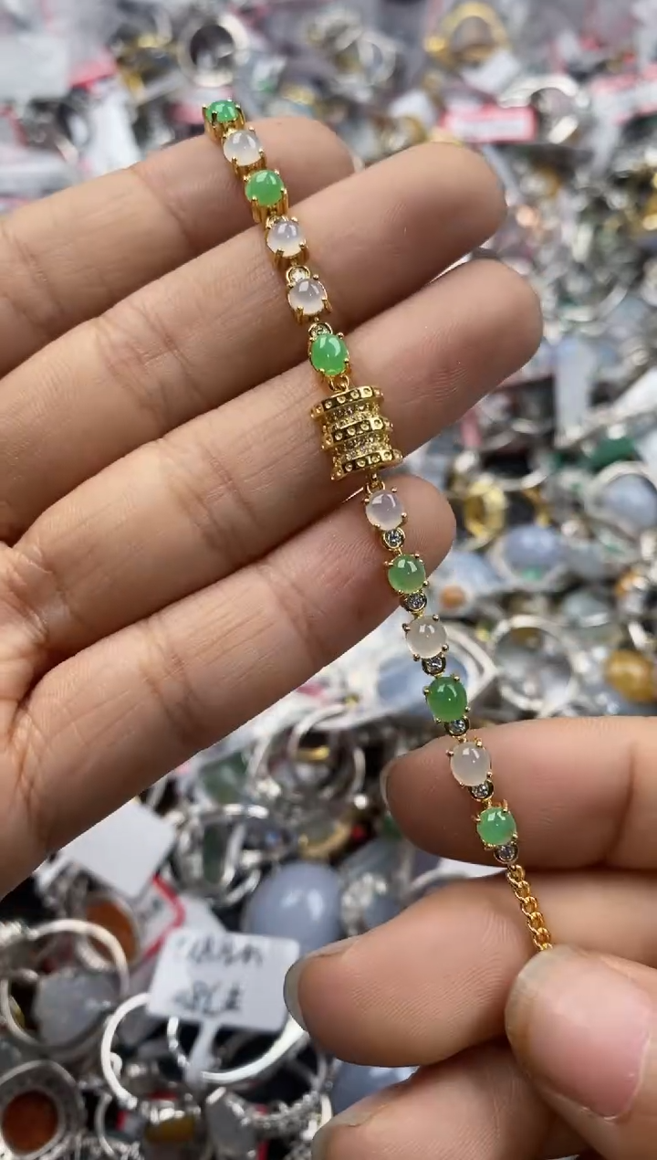 银S925镶嵌戒指翡翠888---8