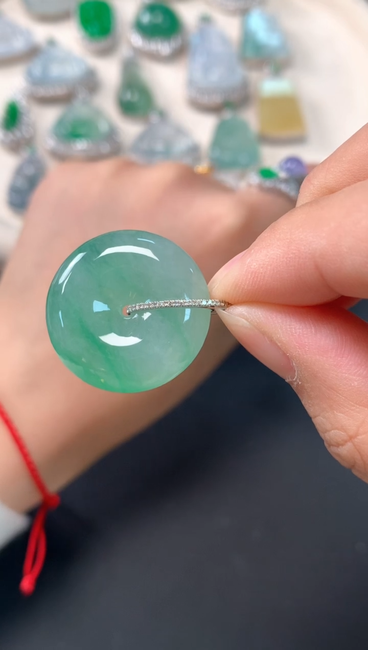 【闪购商品】翡翠吊坠(不含链)18K金镶嵌A444|4980