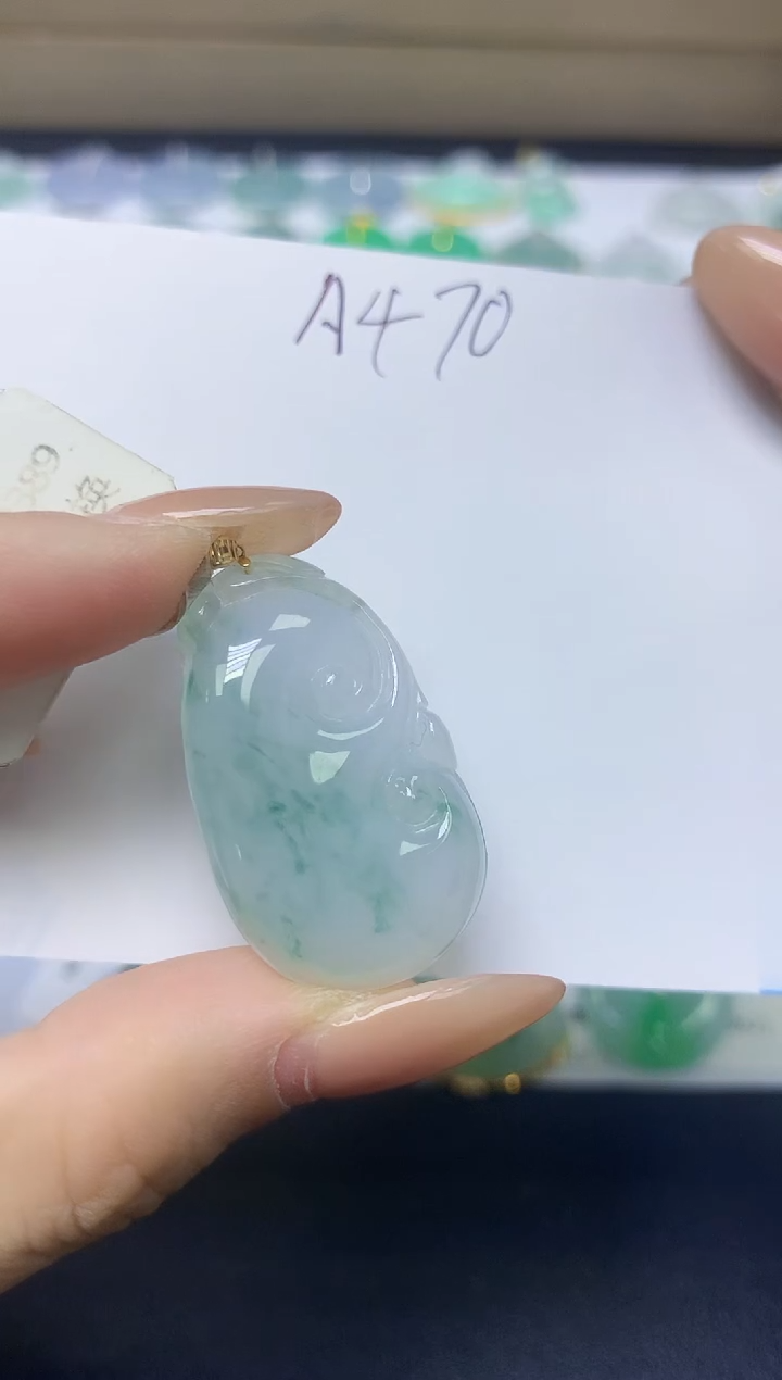 颈饰18K金镶嵌翡翠天然缅甸A货翡翠百元以上9元证书费自理