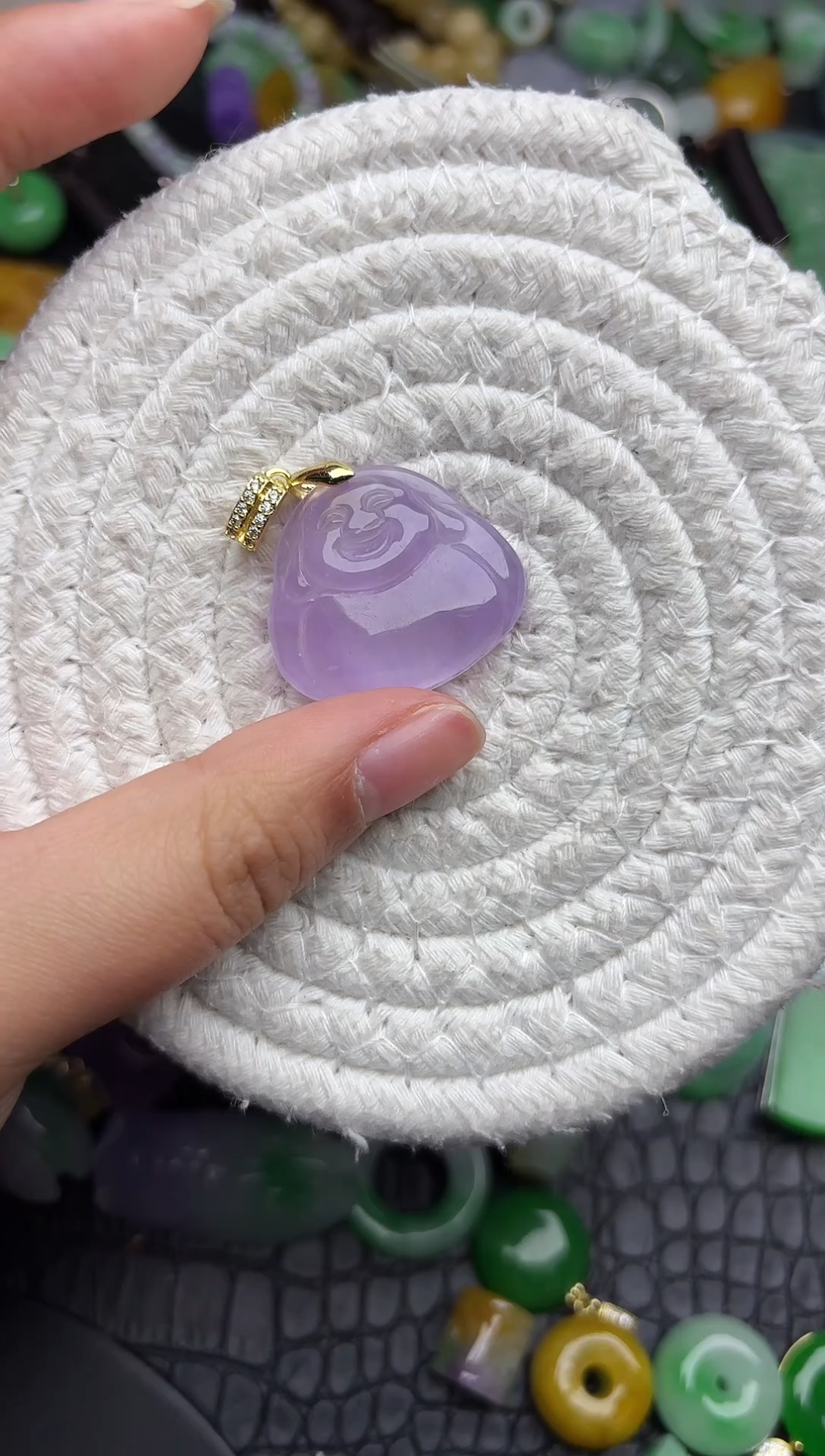 颈饰未镶嵌翡翠缅甸翡翠吊坠