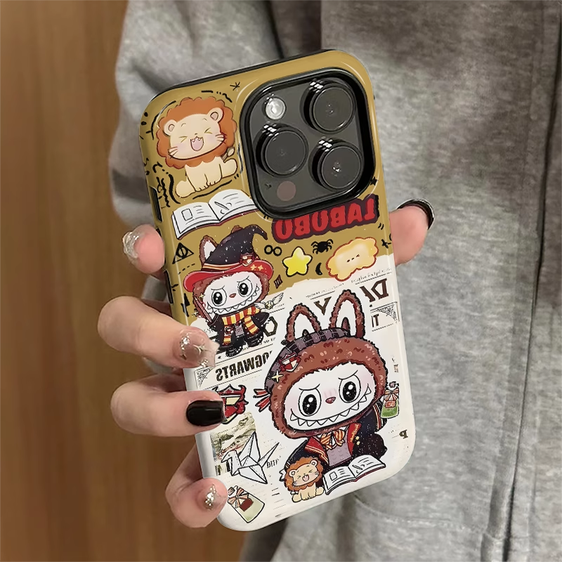 可爱拉布布菲林二合一适用苹果16手机壳华为创意vivo新款小米oppo