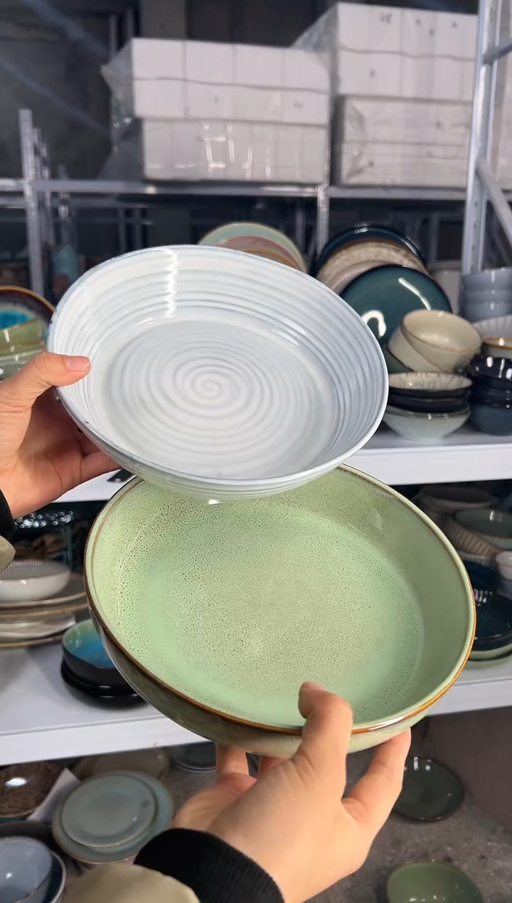 陶瓷外贸尾货瑕疵满20包邮X2 深盘组合