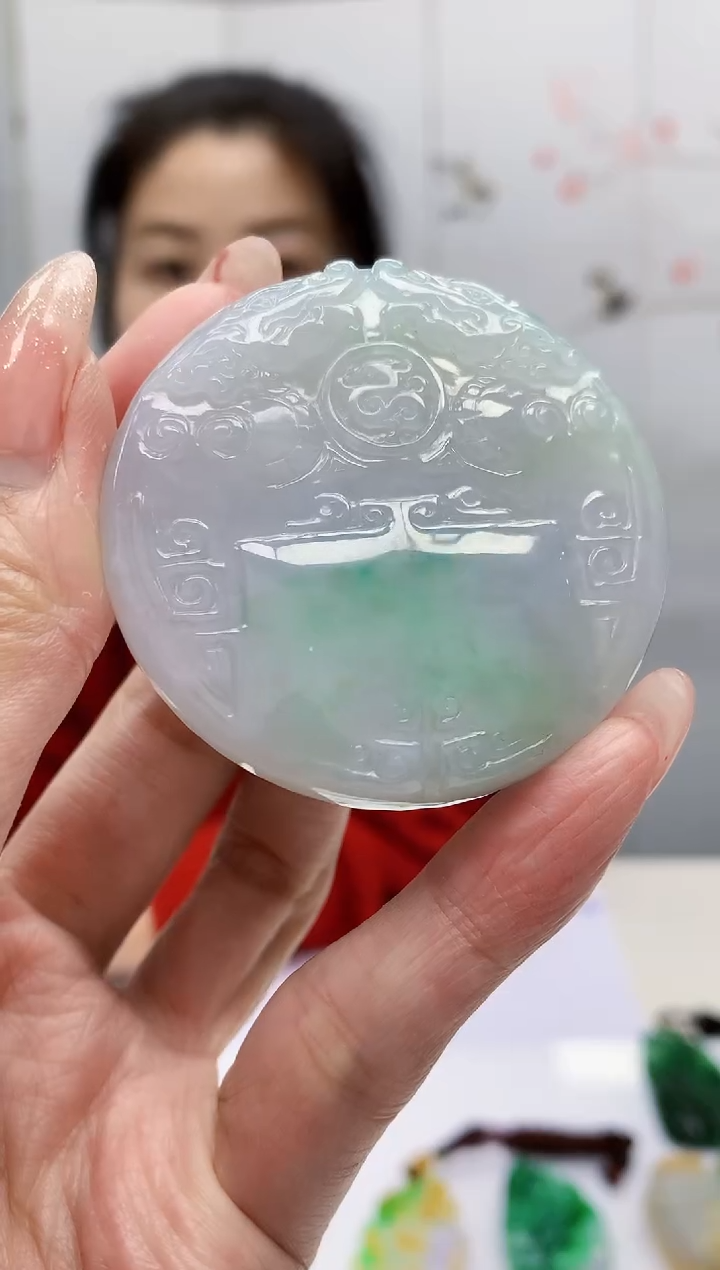 【闪购商品】定制翡翠未镶嵌4902MM-毛货挂件476