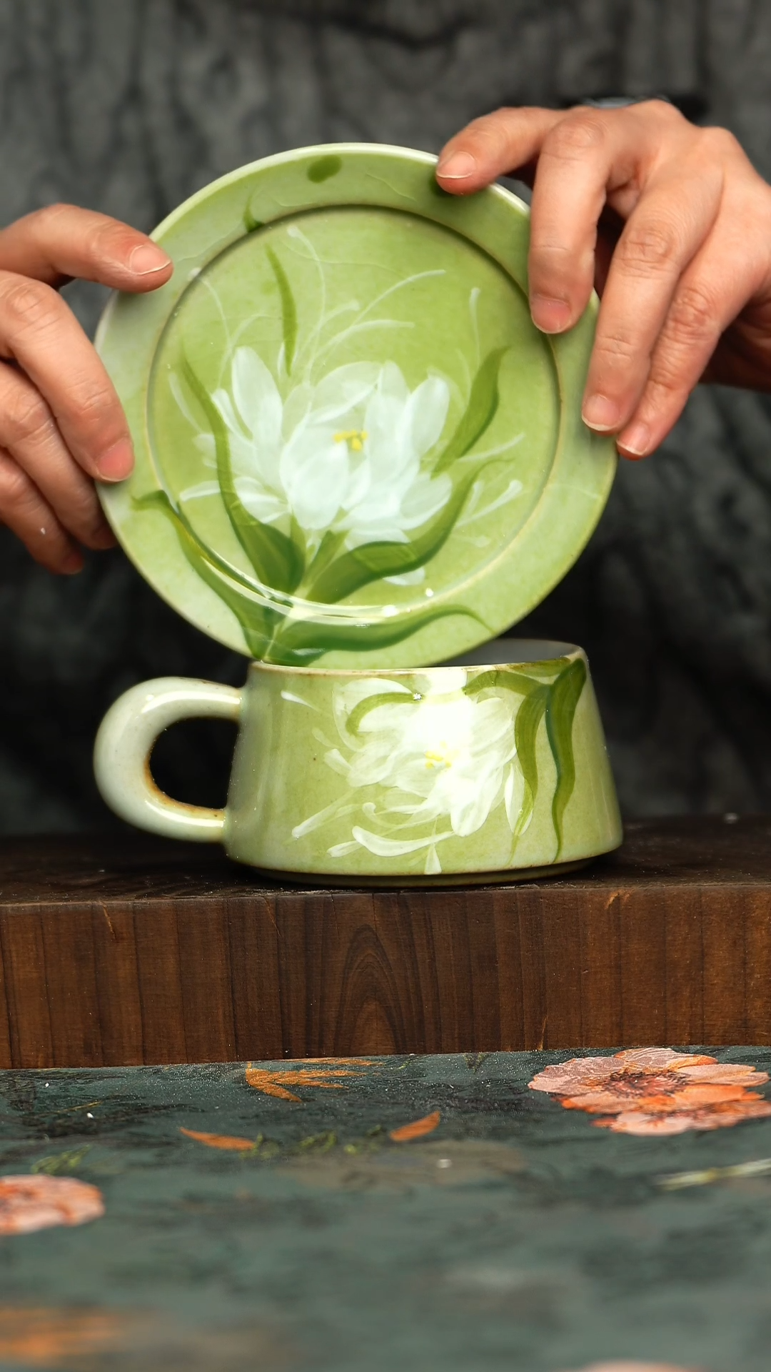 杯釉下彩手工手绘同款陶器