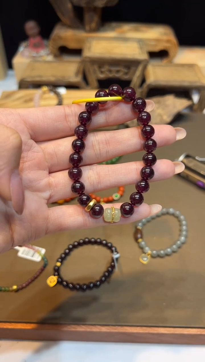 未镶嵌手链石榴石手饰@@0199