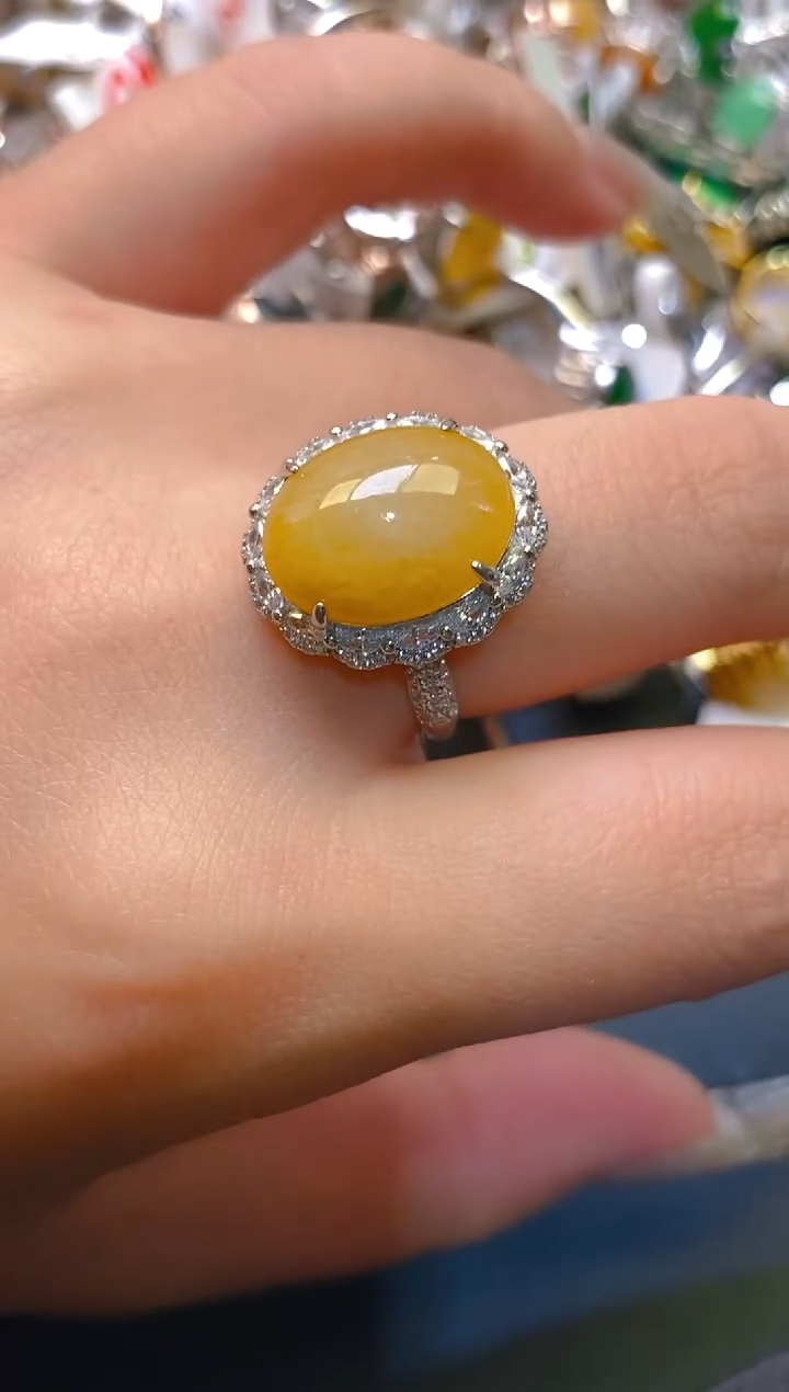 【闪购商品】翡翠耳饰银S925镶嵌天然A货翡翠1