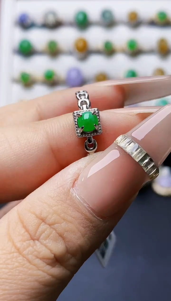 银S925镶嵌戒指翡翠4423