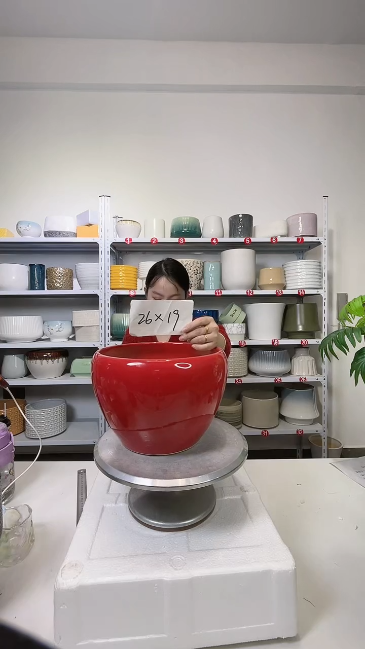 【闪购商品】陶瓷苹果盆大号26*19（瑕疵）