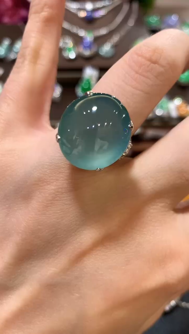 18K金镶嵌戒指翡翠紫*m64 