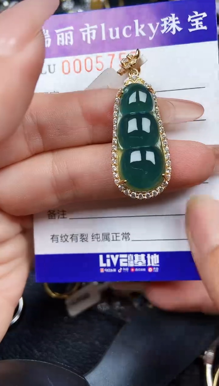 翡翠银S925镶嵌颈饰5735