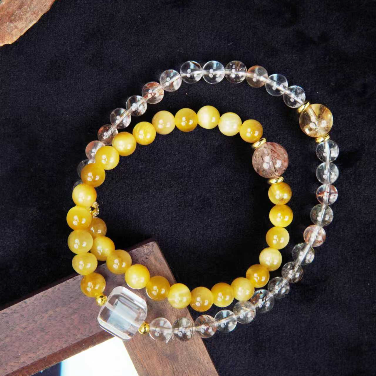 【秋阳碎玉】黑金超七+金虎眼 颜色微差