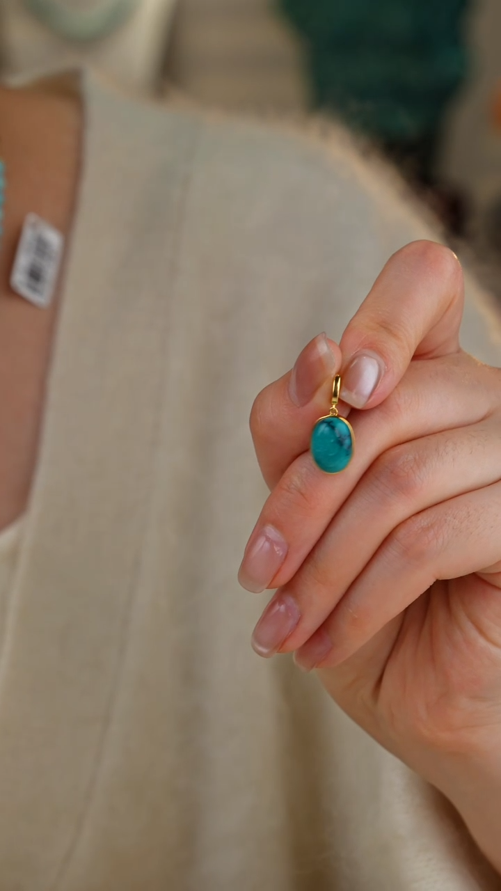 【闪购商品】绿松石吊坠(不含链)18K金镶嵌1