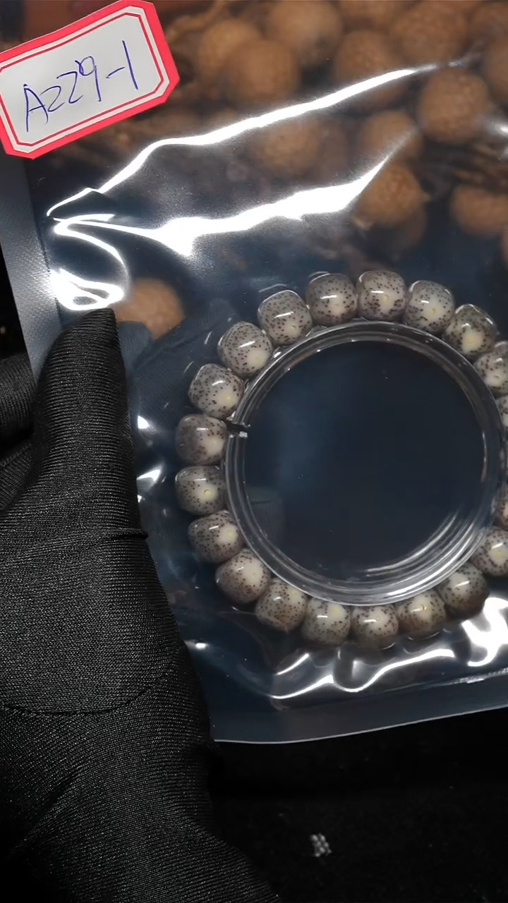 手串星月菩提11*10尺寸黑武士黑透冰-A229-1