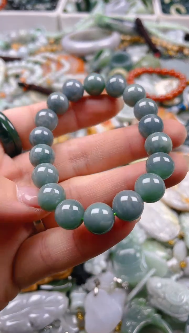 【闪购商品】翡翠颈饰未镶嵌10mm/L/翡翠A货一图一物