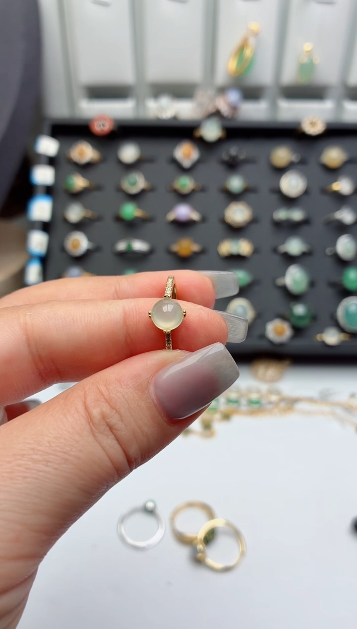 银S925镶嵌戒指翡翠.