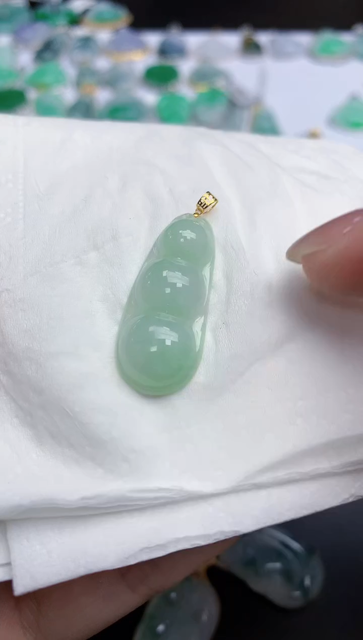【闪购商品】翡翠颈饰18K金镶嵌天然缅甸翡翠A货