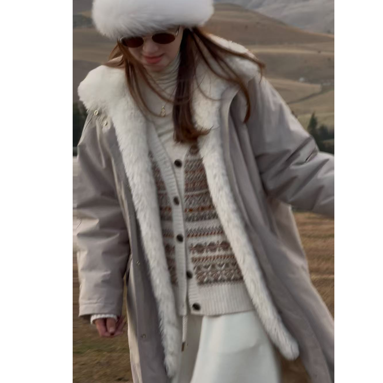 Collection今屿【冬季恋人】重工保暖翻领长款羽绒服q JY2504T7609