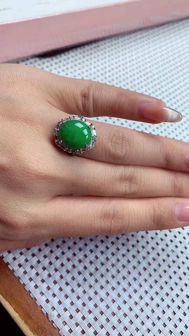 【闪购商品】翡翠戒指银S925镶嵌戒指