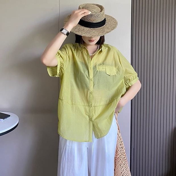 月月家/65391 夏季新款女装宽松型女性衬衫洋气休闲百搭时尚
